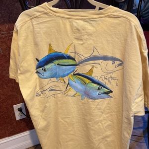 Yellow Guy Harvey Pocket Tee. Mens L